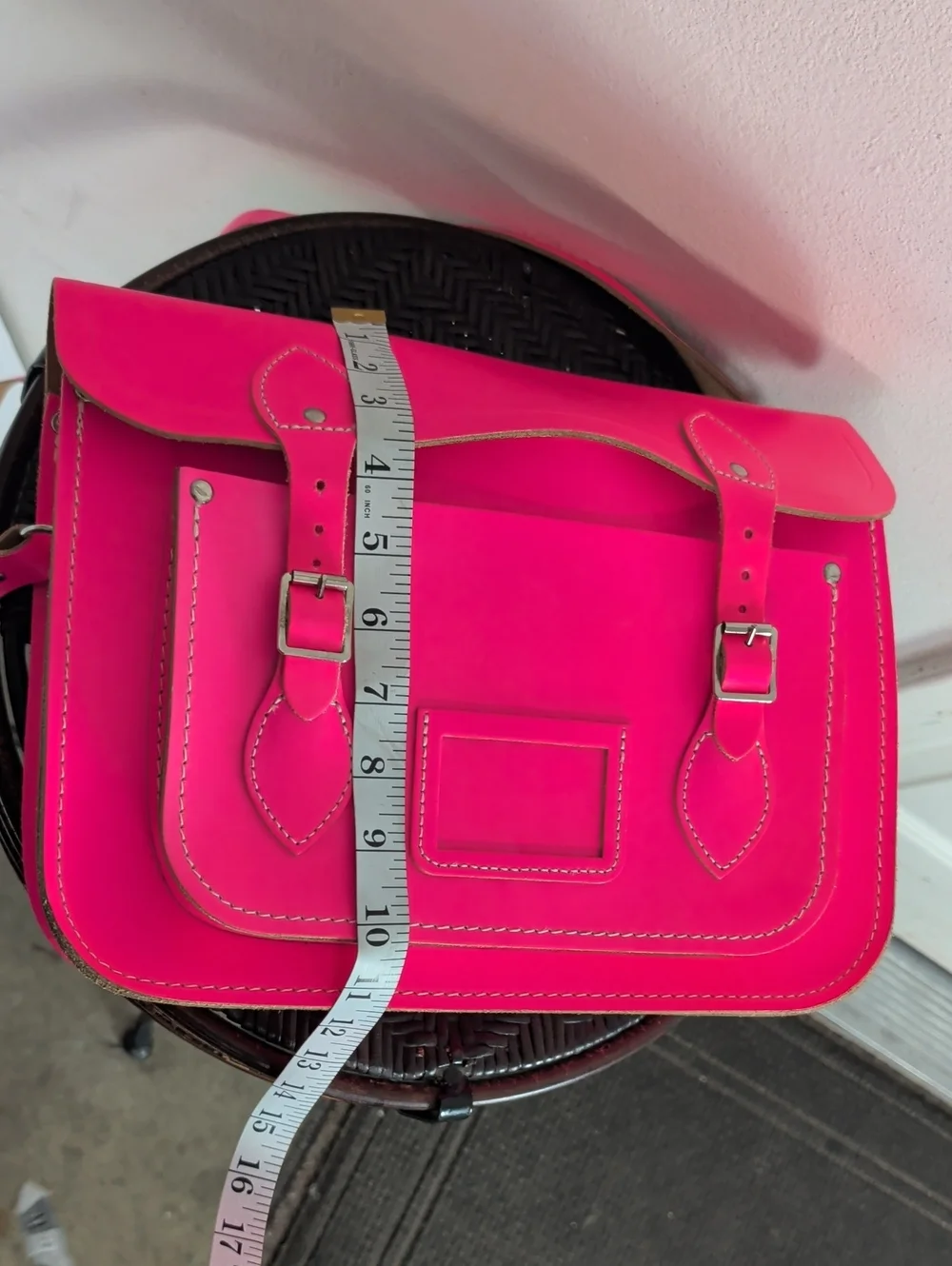 Cambridge Satchel Bag Neon Pink Bright Leather